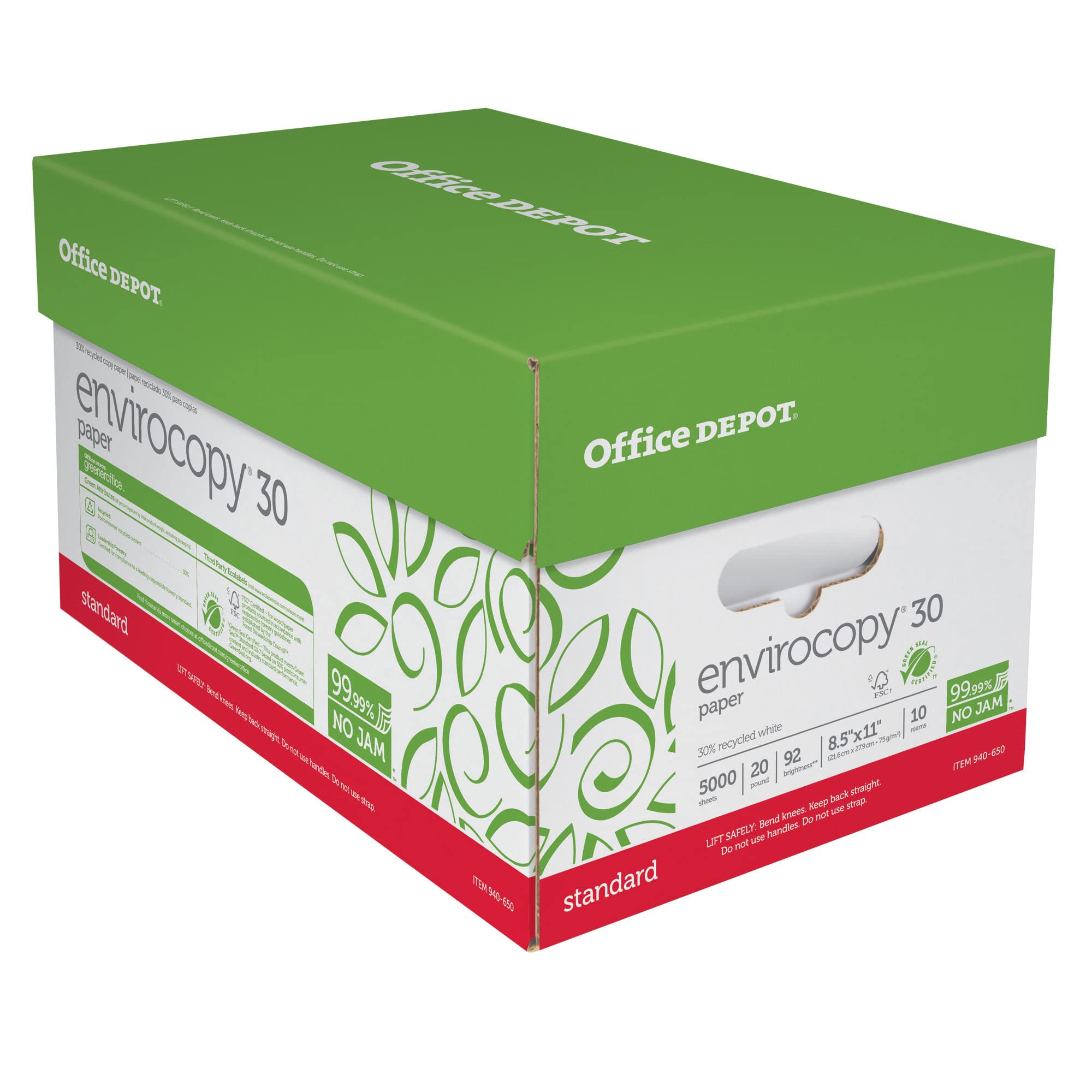 森紙11 Amazon | Office Depot EnviroCopy 30用紙 8 1/2インチ x 11インチ 20